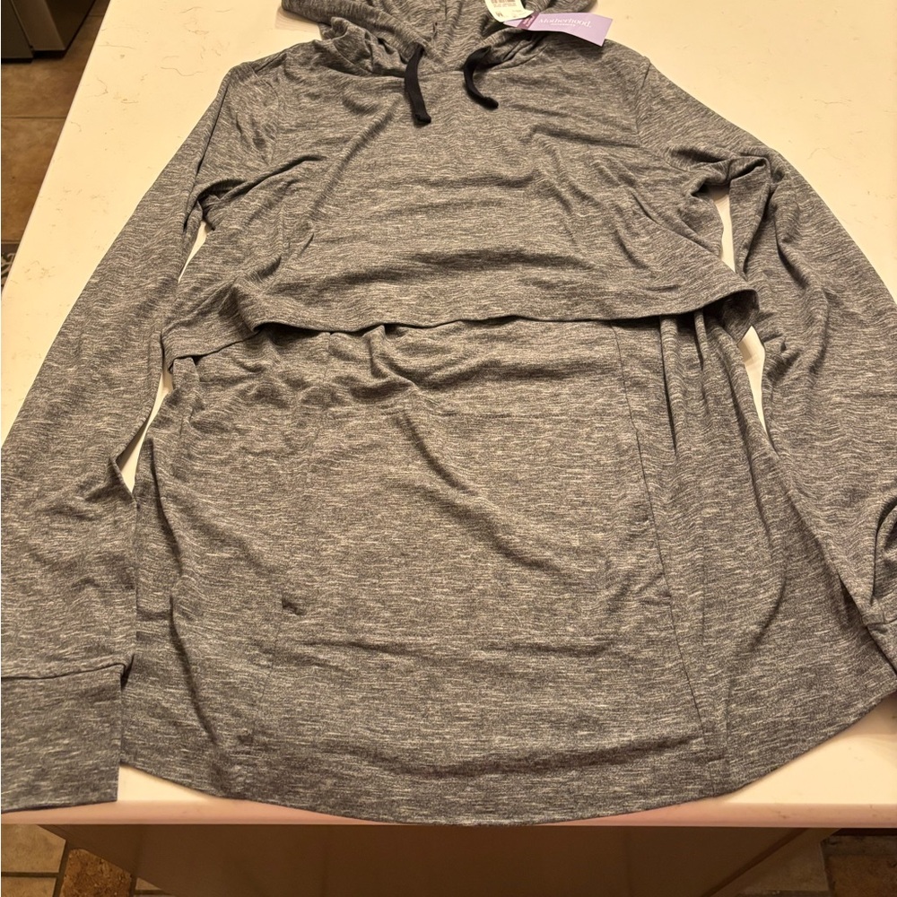 Motherhood Maternity Gray Hoodie Sweatshirt
